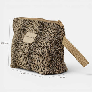 Leopard Jacquard Large Makeup Bag