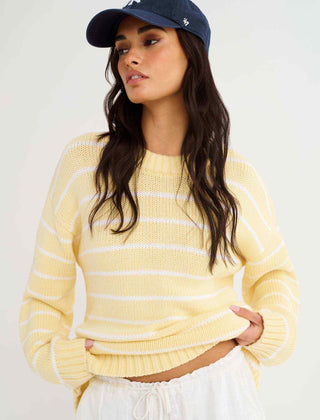 Bayside Sweater- Banana Stripe
