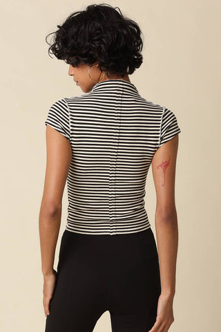 Mila Stripe Mock Neck Top