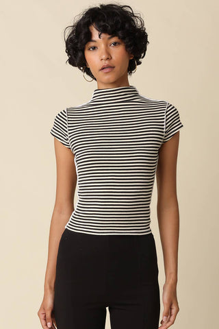 Mila Stripe Mock Neck Top
