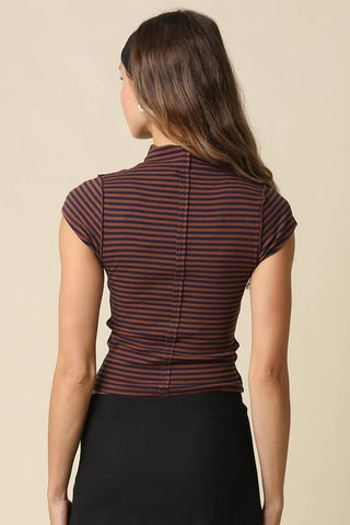 Mila Stripe Mock Neck Top