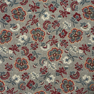 Floral Jacquard Squared Makeup Bag Burgundy & Gray