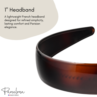Parcelona Cellulose Acetate French Headband Inner Grip Teeth Hairband for Women