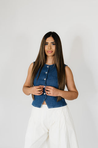 Jemy Mavi Denim Top