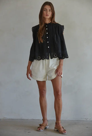 Jenny Eyelet Button Down