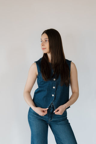 Jemy Mavi Denim Top