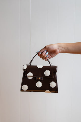 Maisel Chocolate Polka Dot Top Handle Bag