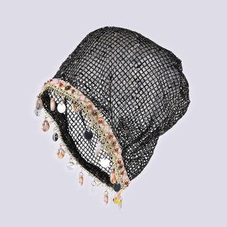 Boho Shell Tassel Hollow Out Slouchy Hat