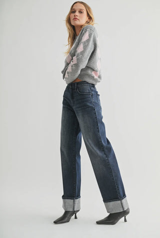 JBD Cuffed Wide Leg Jean
