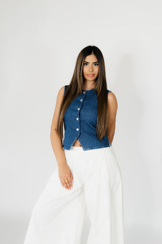 Jemy Mavi Denim Top