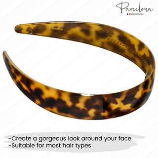Parcelona Cellulose Acetate French Headband Inner Grip Teeth Hairband for Women