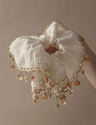 Bohemian Seashell Tassel Scrunchies