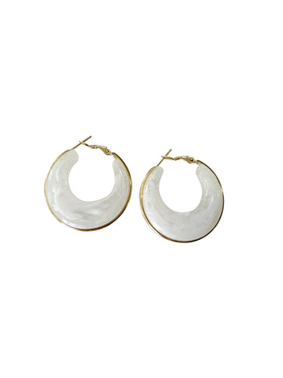 Kansas White Hoop Earring
