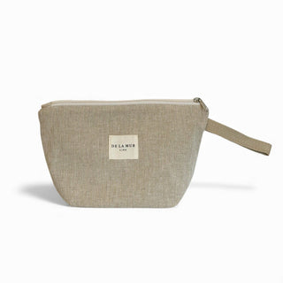 Striped Jacquard Large Makeup Bag – Olive & Cream