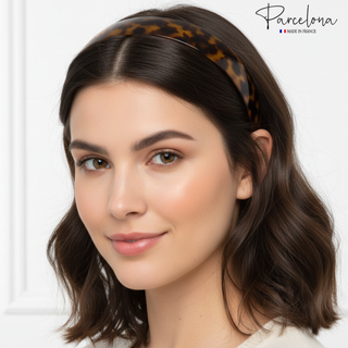 Parcelona Cellulose Acetate French Headband Inner Grip Teeth Hairband for Women
