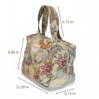 Floral Jacquard Extra Large Makeup Bag – Multicolor (Color)