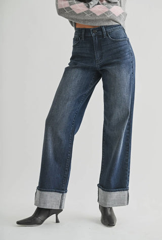 JBD Cuffed Wide Leg Jean