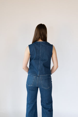 Jemy Mavi Denim Top