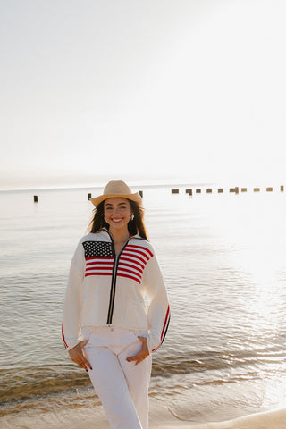 USA FLAG Sweater Jacket