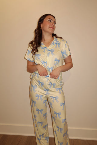 Blue Bows Pajama Pants