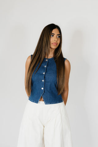 Jemy Mavi Denim Top