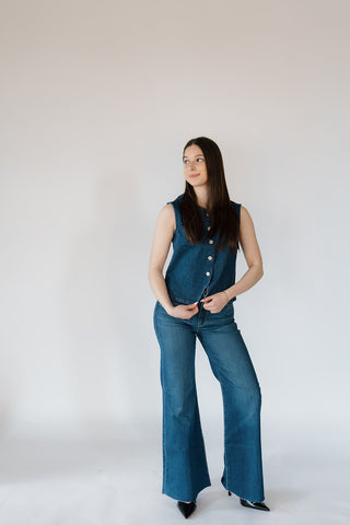 Jemy Mavi Denim Top
