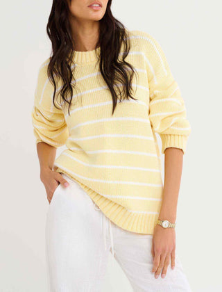 Bayside Sweater- Banana Stripe