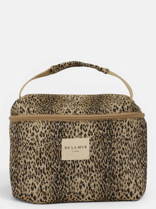 Leopard Jacquard Large Squared Makeup Bag