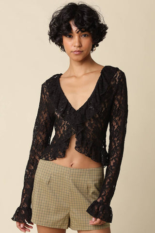 Melany Lace Ruffle Top