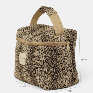 Leopard Jacquard Large Squared Makeup Bag