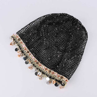 Boho Shell Tassel Hollow Out Slouchy Hat