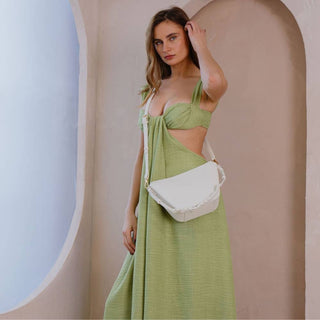 Audrina Ivory Recycled Vegan Crossbody Bag