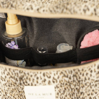 Leopard Jacquard Large Squared Makeup Bag