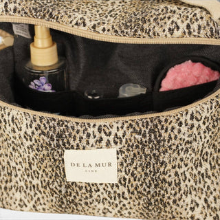 Leopard Jacquard Large Squared Makeup Bag