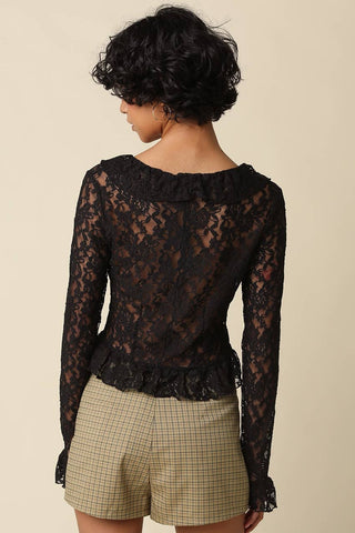 Melany Lace Ruffle Top